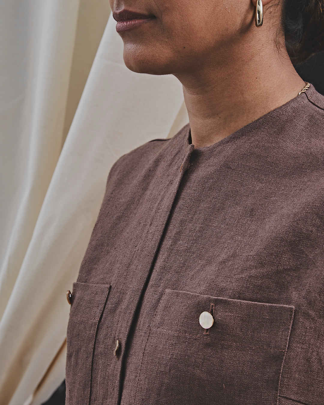 Filippa Top Cacao Linen