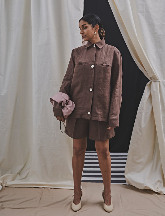 Lou Jacket Cacao Linen