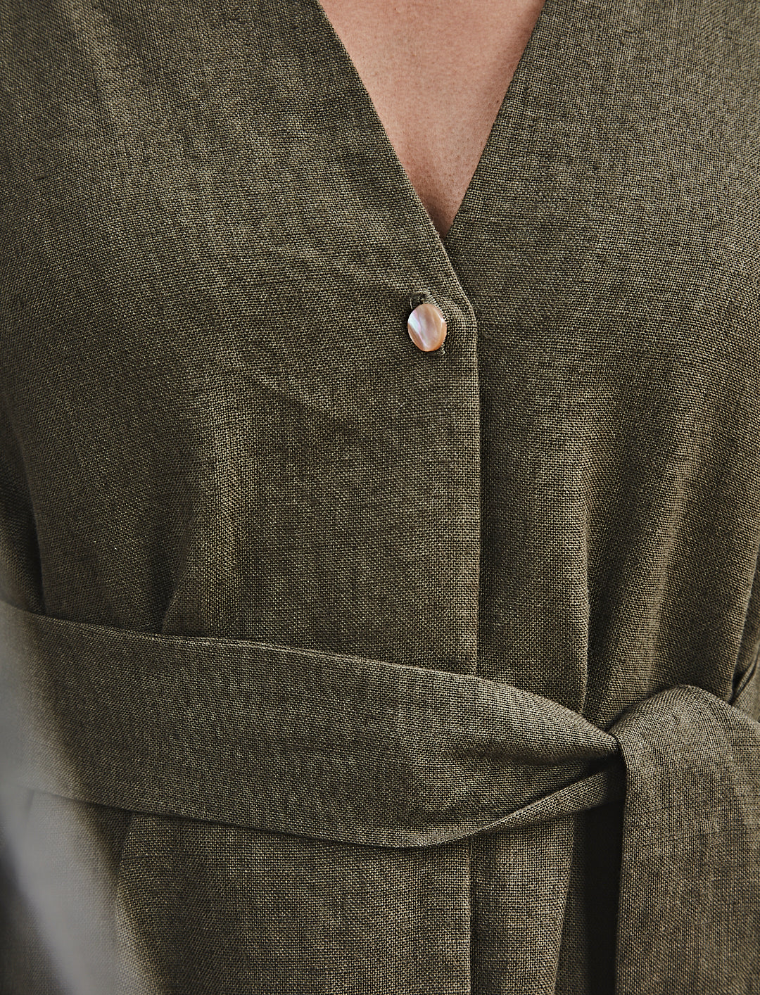 Zouzou Dress Khaki Linen