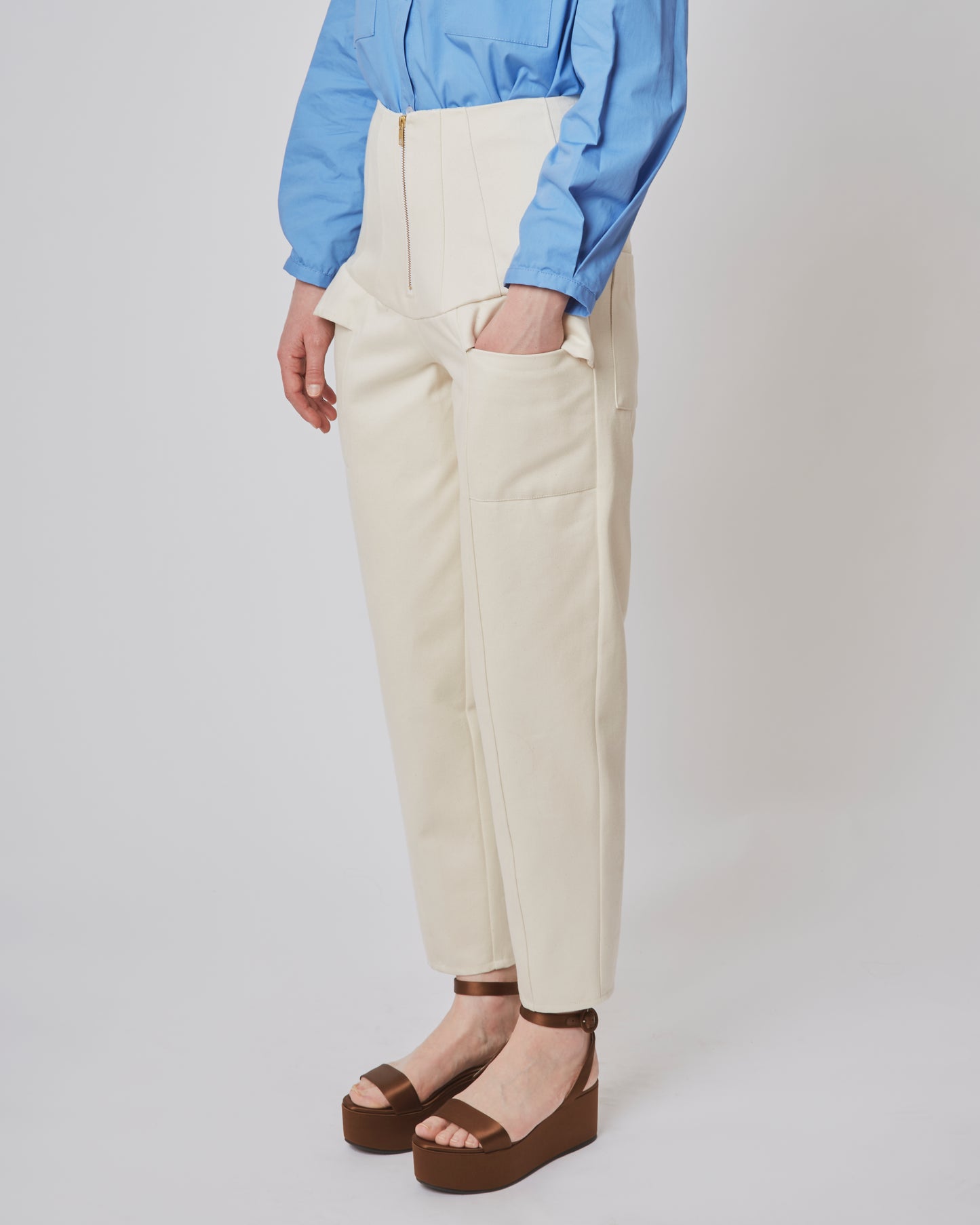 Joan Trousers Denim Cream