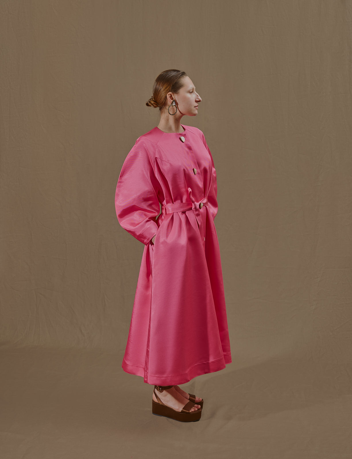 Claire coat-dress Gros grain Petunia