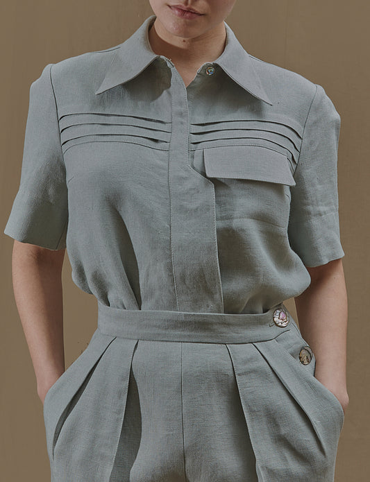 Samara shirt Linen Sage