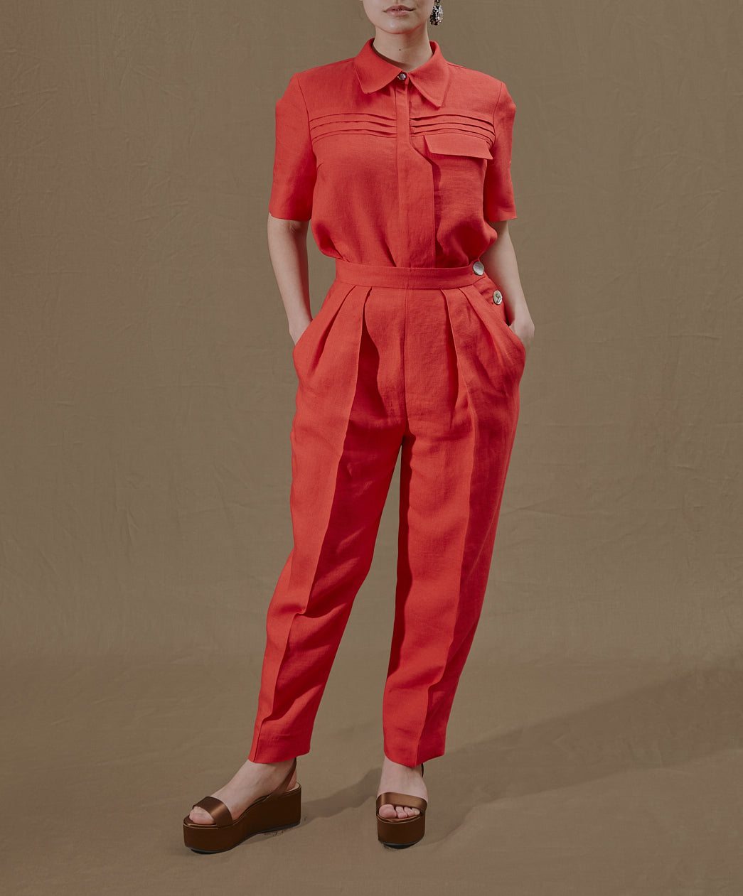 Samara shirt Linen Coral