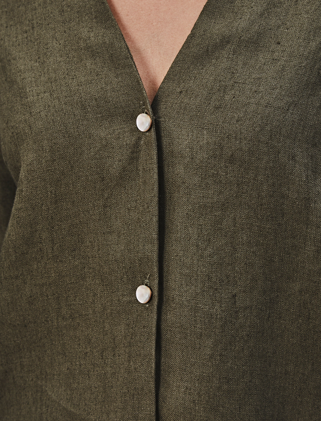 Zouzou Blouse Khaki Linen