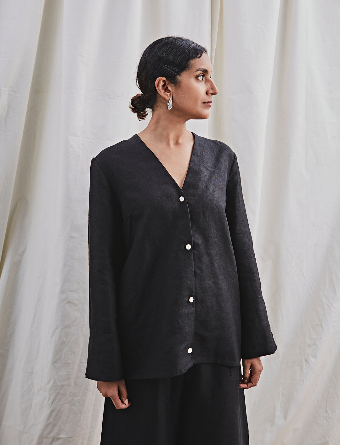 Zouzou Blouse Black Linen