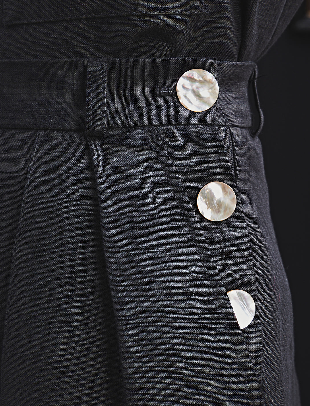 Etienne Trousers Straight Leg Black Linen