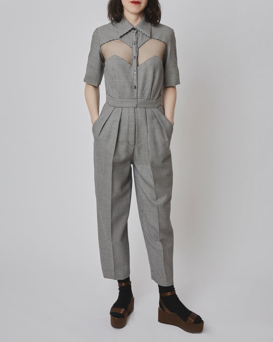 Etienne Jumpsuit Houndstooth Wool