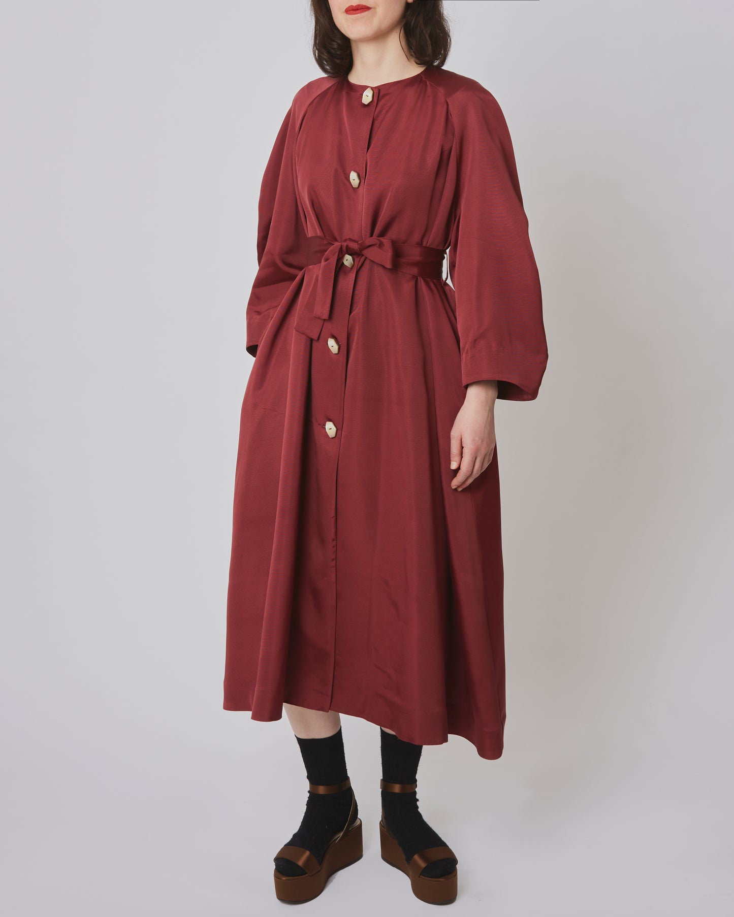 Claire coat-dress Maroon