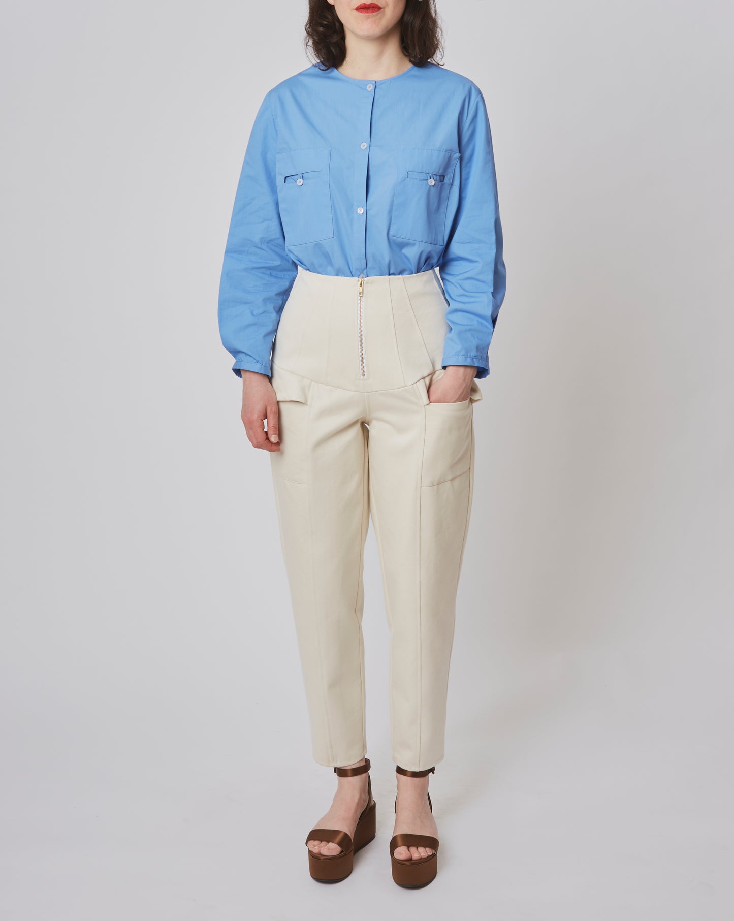 Joan Trousers Denim Cream