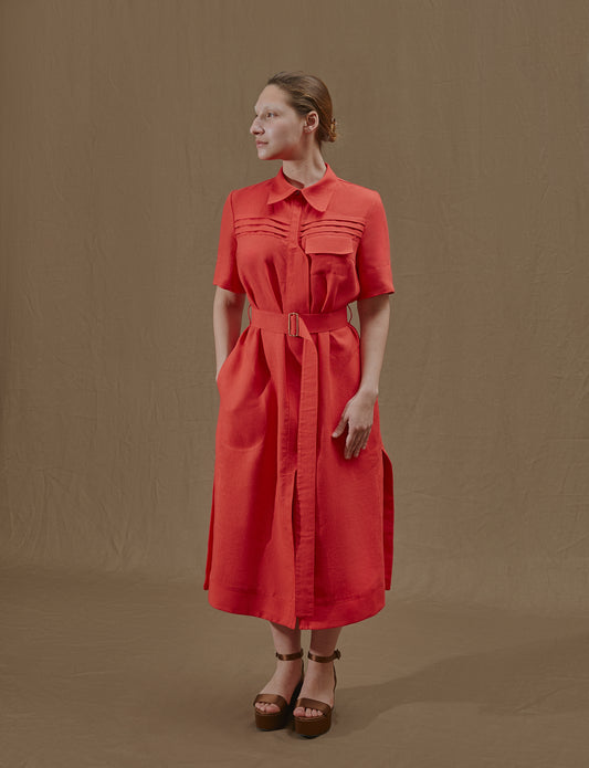 Samara dress linen Coral