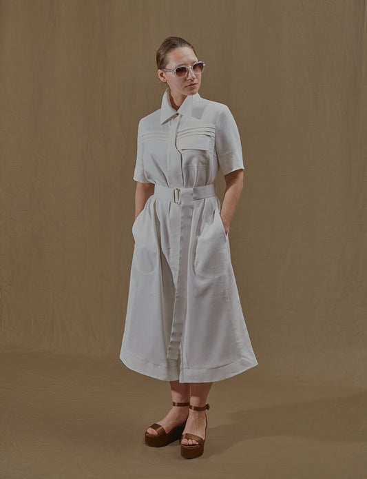 Samara dress linen Ivory