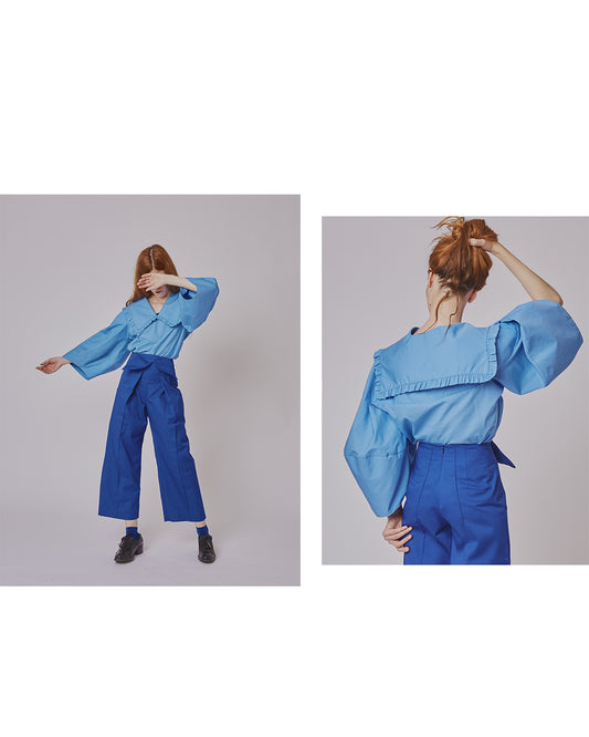 Sailor blouse poplin Cornflower